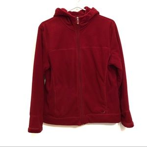 Lady Hathaway classic red full zip fleece hoodie size S